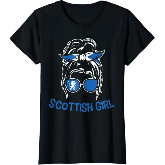 t-shirt Scotland Scottish Girl Scotland Flag T-Shirt mens,black,women,funny,journey,Crew Neck, Short Sleeve,custom clothing patterns.gift