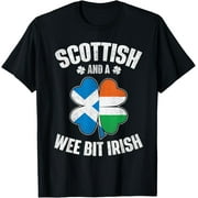 t-shirt Scottish And A Wee Bit Irish - Scotland Ireland Heritage T-Shirt mens black women funny men journey Crew Neck, Short Sleeve,printing