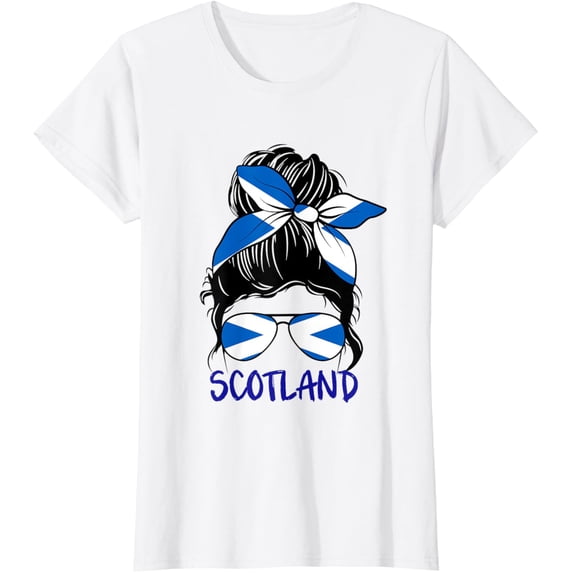 t-shirt Scottish Girl Scotland Woman Proud Scotland flag T-Shirt mens, woman, white,funny,journey,Crew Neck, Short Sleeve,custom clothing patterns.gift