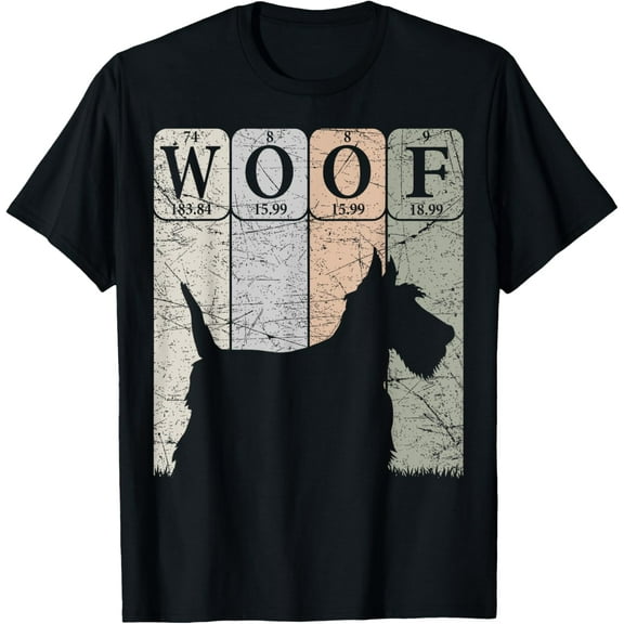 t-shirt Scottish Terrier Dog Periodic Table Elements Scottie Woof T-Shirt.