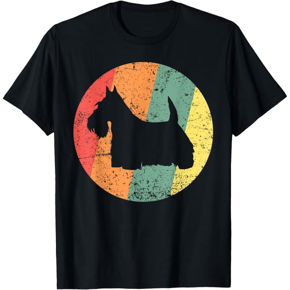 t-shirt Scottish Terrier TShirts Retro Sunset Scottie Dog Lover Gift.