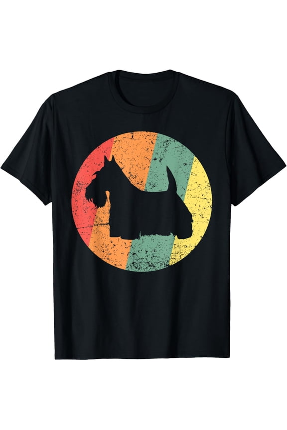 t-shirt Scottish Terrier TShirts Retro Sunset Scottie Dog Lover Gift.