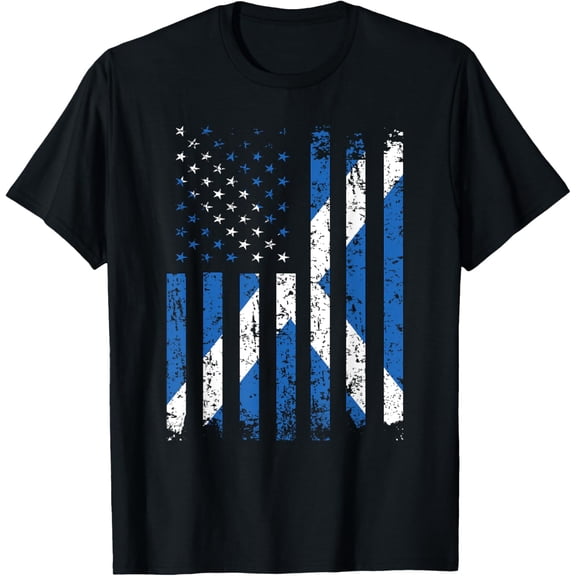 t-shirt Scottish US Flag Scotland Born Scottish American T-Shirt.