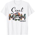 thumbnail image 1 of t-shirt Scouting Scout Mom Life Messy Bun Hair Mother's Day T-Shirt mens, woman, white，funny，journey，Crew Neck, Short Sleeve,custom clothing patterns.gift, 1 of 4