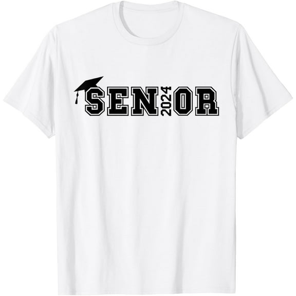 t-shirt Senior Class of 2024 - Graduation 2024 mens, woman, white，funny，journey，Crew Neck, Short Sleeve,printing