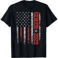 thumbnail image 1 of t-shirt Senior Year 2025 American Flag USA Graduation Class Of 2025 T-ShirtMen and women can wear, black T-shirts, gifts. Age: M,L，XL 2XL, 3XL, 4XL, 1 of 4