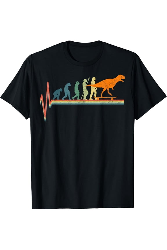 t-shirt Skateboard Heartbeat Tyrannosaurus Rex T-Shirt mens,black,women,funny,journey,Crew Neck, Short Sleeve,printing