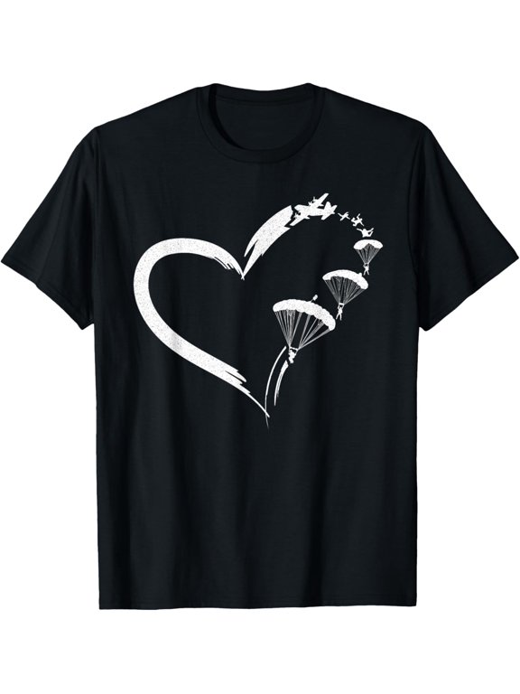 Skydiving Parachute Paraglide Heart T-Shirt mens t shirt,black,women,funny,misfits,men,journey