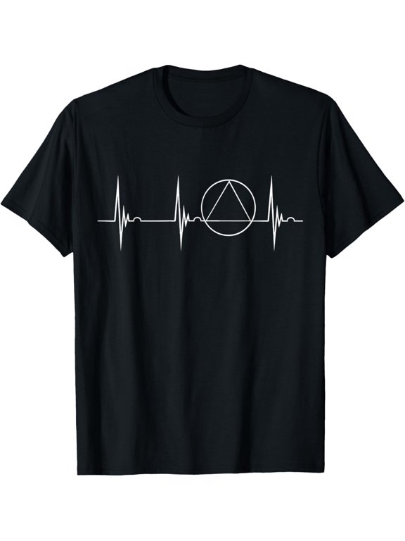 t-shirt Sobriety Heartbeat Sober EKG Pulsline Abstinence T-Shirt mens,black,women,funny,journey,Crew Neck, Short Sleeve,custom clothing patterns.gift