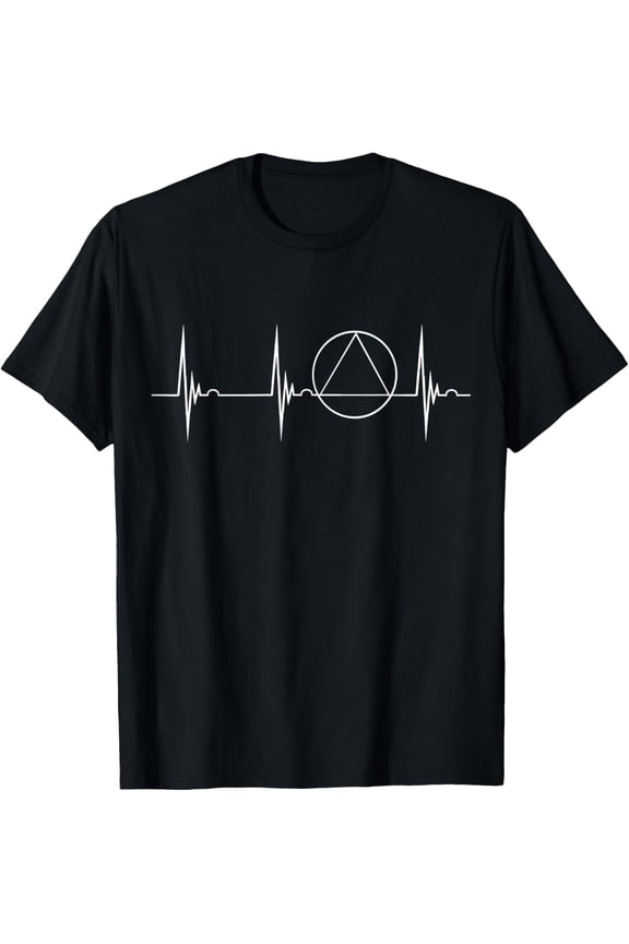 t-shirt Sobriety Heartbeat Sober EKG Pulsline Abstinence T-Shirt mens,black,women,funny,journey,Crew Neck, Short Sleeve,custom clothing patterns.gift