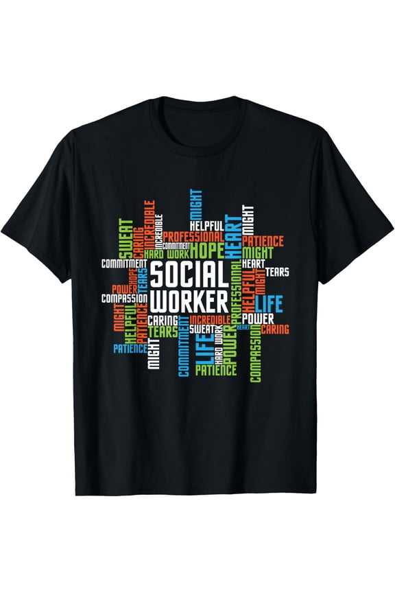 t-shirt Social Worker - Word Cloud Appreciation Social Work T-Shirt mens,black,women,funny,journey,Crew Neck, Short Sleeve,custom clothing patterns.gift