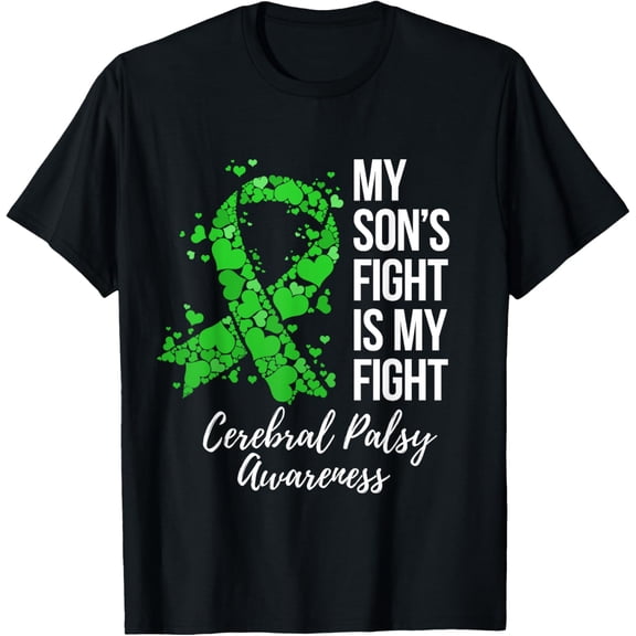 t-shirt My Son’s Fight Is My Fight Cerebral Palsy Awareness T-Shirt mens，black，women，funny，journey，Crew Neck, Short Sleeve,custom clothing patterns.gift