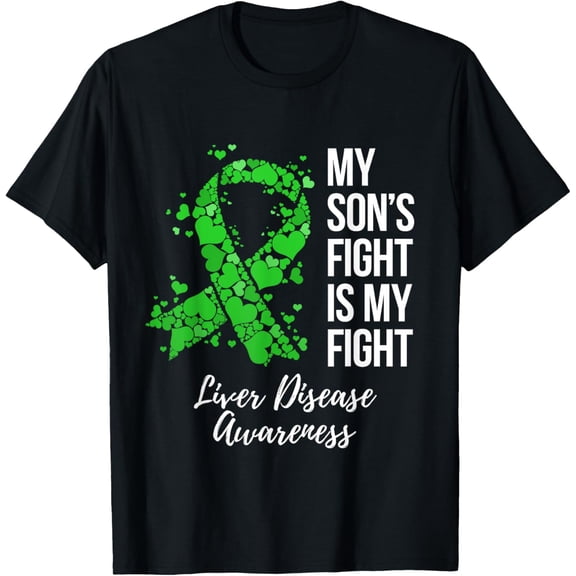 t-shirt My Son’s Fight Is My Fight Liver Disease Awareness T-Shirt mens，black，women，funny，journey，Crew Neck, Short Sleeve,custom clothing patterns.gift