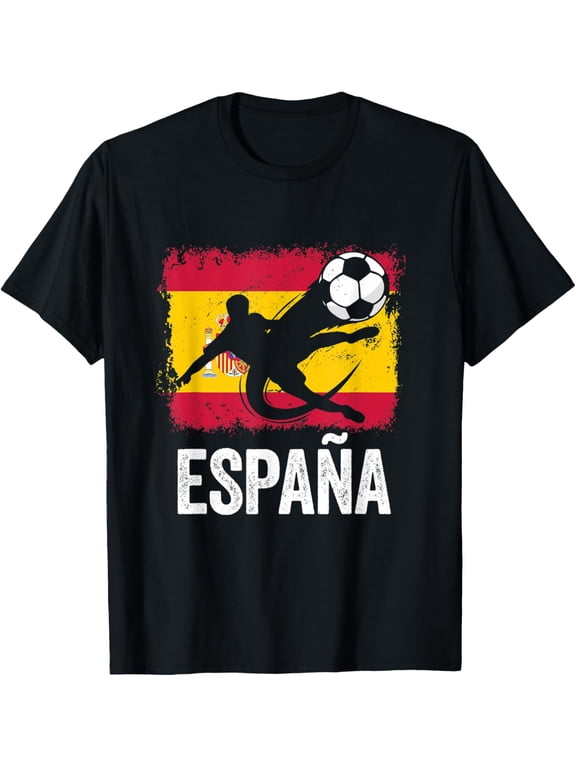 t-shirt Spain Espana Soccer Football Fan Jersey T-Shirt mens,black,women,funny,journey,Crew Neck, Short Sleeve,custom clothing patterns.gift
