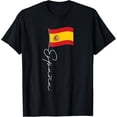 thumbnail image 1 of t-shirt Spain Signature Flag Pole White - Patriotic Spanish Flag T-Shirt mens t shirt，black，women，funny，misfits，men，journey, 1 of 4