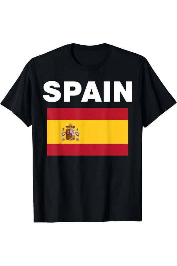 t-shirt Spain Spanish Flag Heritage T-Shirt mens,black,women,funny,journey,Crew Neck, Short Sleeve,custom clothing patterns.gift