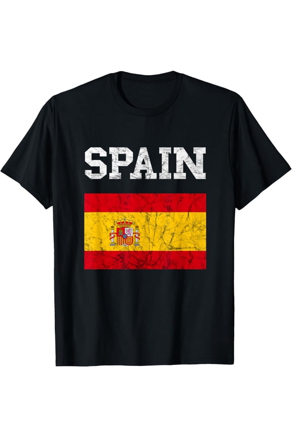 t-shirt Spain Spanish Flag Spain Holiday Espanol Espana Spanish T-Shirt mens，black，women，funny，men，journey，Crew Neck, Short Sleeve,printing