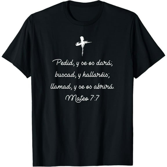 t-shirt Spanish Christian Quote T-shirt Gift for Friends & Family mens๏ผblack๏ผwomen๏ผfunny๏ผjourney๏ผCrew Neck, Short Sleeve,printing