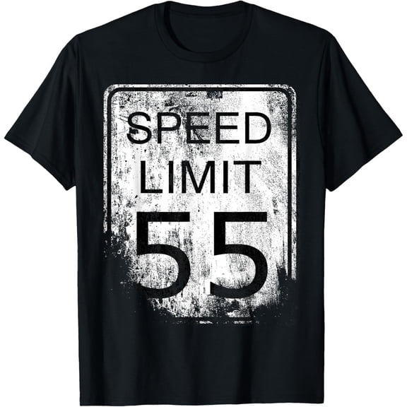 t-shirt Speed Limit 55 Traffic Sign T-Shirt mens，black，women，funny，journey，Crew Neck, Short Sleeve,custom clothing patterns.gift