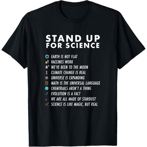 t-shirt Stand Up For Science - Magic but Real Earth Moon Graphic T-Shirt.