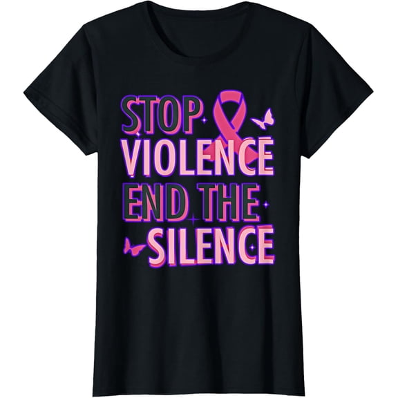t-shirt Stop Violence End the Silence Domestic Violence Awareness T-Shirt.