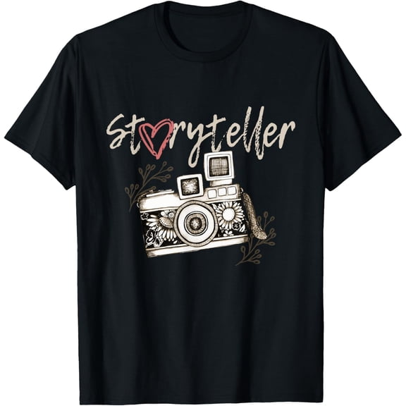 t-shirt Storyteller Camera Photography Photographer Cool T-Shirt mens，black，women，funny，journey，Crew Neck, Short Sleeve,printing