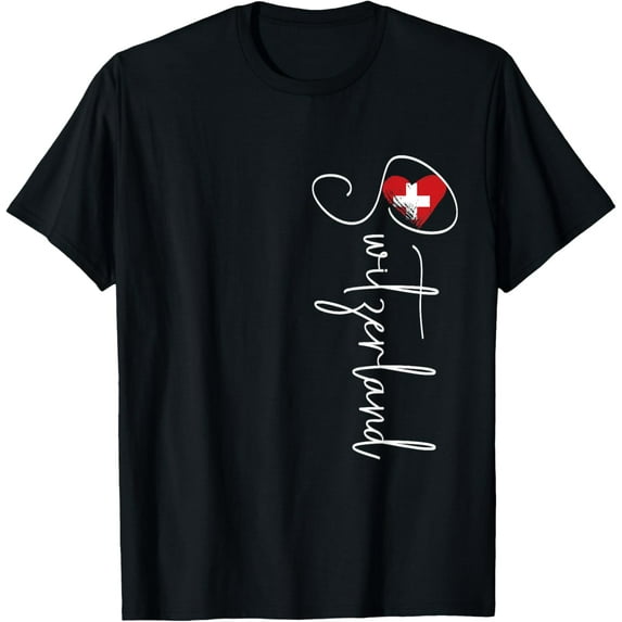 t-shirt Switzerland flag, Switzerland Heart, Switzerland trip 2024 T-Shirt mens,black,women,funny,journey,Crew Neck, Short Sleeve,custom clothing patterns.gift