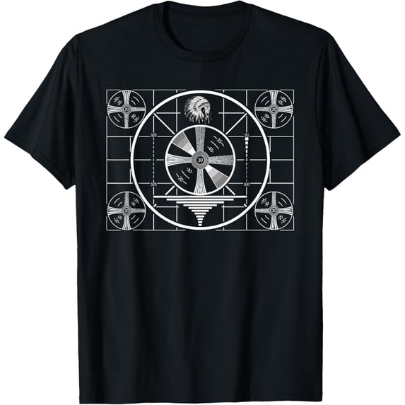 t-shirt TELEVISION TV VIDEO TEST PATTERN VINTAGE T-Shirt mens,black,women,funny,journey,Crew Neck, Short Sleeve,custom clothing patterns.gift