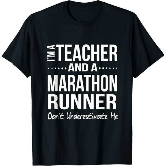t-shirt Teacher Half Marathon Funny Running Gift High School Runner T-Shirt.