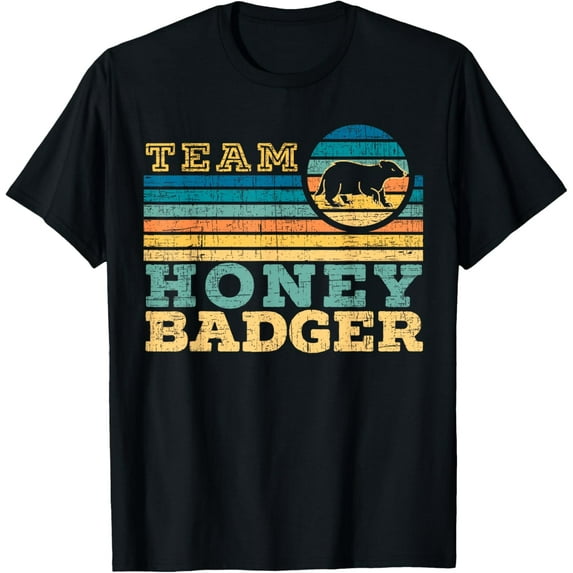 t-shirt Team Honey Badger Fearless Animal Ratel Courageous Carnivore T-ShirtMen and women can wear, black T-shirts, gifts. Age: M,L,XL 2XL, 3XL, 4XL