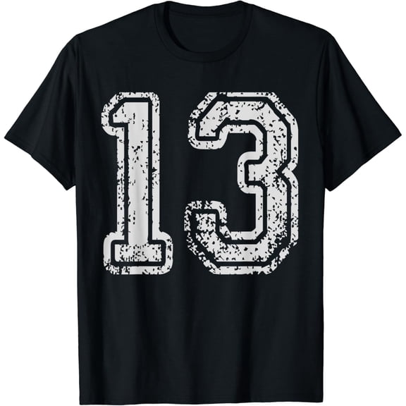 t-shirt Team Jersey Uniforms Number 13 Thirteen School Sports Bdays t-shirt mens t shirt，black，women，funny，misfits，men，journey