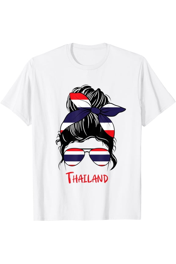 t-shirt Thai Girl Thailand girl Siamese woman flag T-ShirtMen and women can wear white T-shirts, gifts. Age: M,,L,XL,2XL,3XL, 4XL