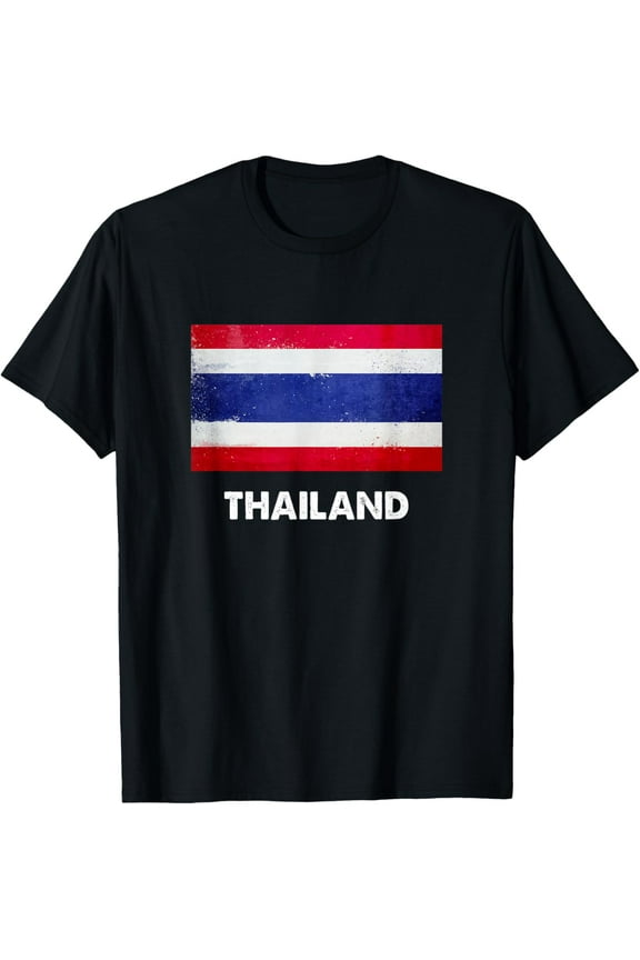 t-shirt Thailand flag shirt, Thai T-Shirt mens,black,women,funny,journey,Crew Neck, Short Sleeve,custom clothing patterns.gift