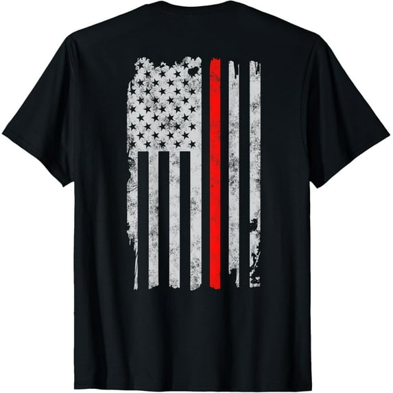 t-shirt Thin red line American flag Patriot Firefighter gift Fireman T-Shirt mens t shirt,black,women,funny,misfits,men,journey