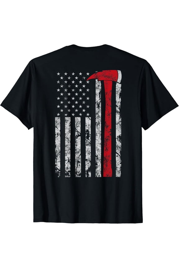 t-shirt Thin red line Axe American flag Patriot Firefighter gift T-Shirt mens t shirt，black，women，funny，misfits，men，journey