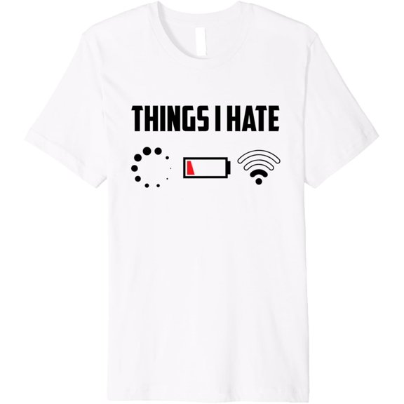t-shirt Things I Hate Programmer Coder Coding Developer Software Premium T-Shirt mens, woman, white，funny，journey，Crew Neck, Short Sleeve,printing