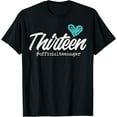 thumbnail image 1 of t-shirt Thirteen Official Teenager Cute 13th Birthday Gift Girl Teen T-Shirt mens，black，women，funny，men，journey，Crew Neck, Short Sleeve,printing, 1 of 4