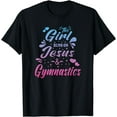 thumbnail image 1 of t-shirt This Girl Runs On Jesus And Gymnastics Christian Women Kid T-Shirt mens t shirt，black，women，funny，misfits，men，journey, 1 of 4