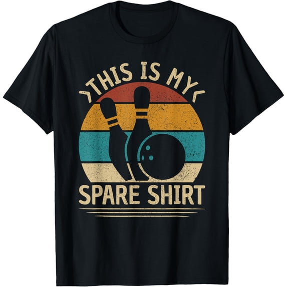 t-shirt This Is My Spare Shirt Retro Men Boys Kids Tee Funny Bowling T-Shirt.