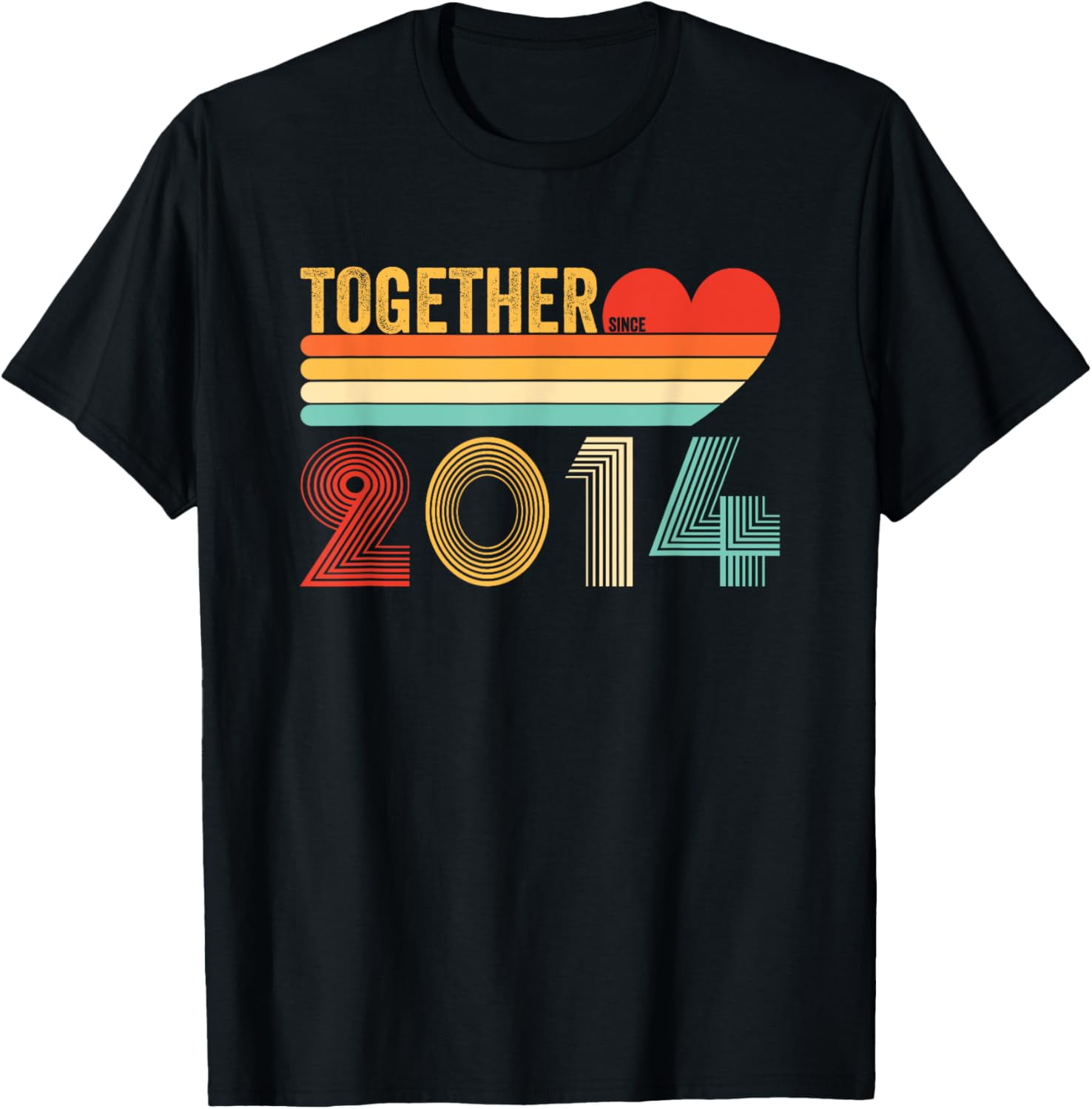 t-shirt Together Since 2014 Shirt Couple Retro Anniversary T-Shirt