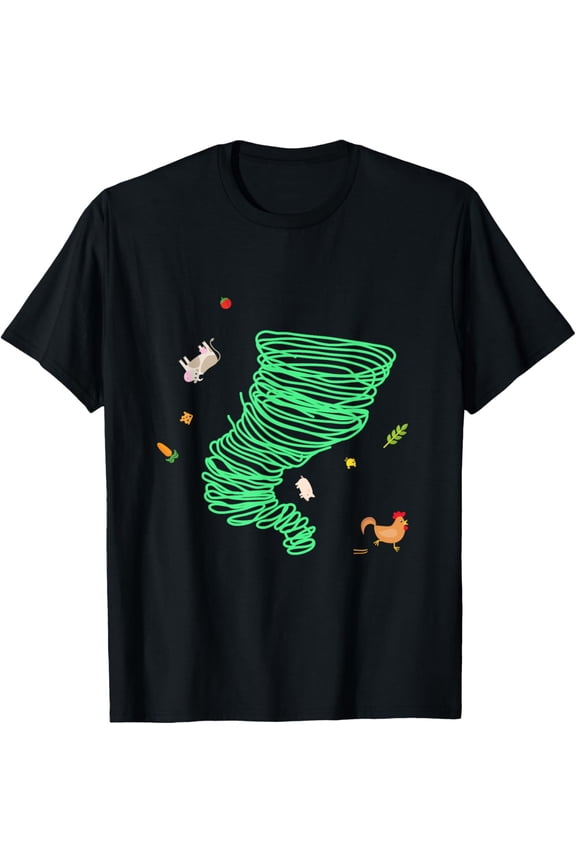 Tornado, Weather, Twister, Hurricane T-ShirtMen and women, Black T-shirt, size: Extra large