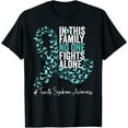 thumbnail image 1 of t-shirt Tourette syndrome Awareness Month Teal Ribbon T-Shirt mens，black，women，funny，journey，Crew Neck, Short Sleeve,printing, 1 of 4