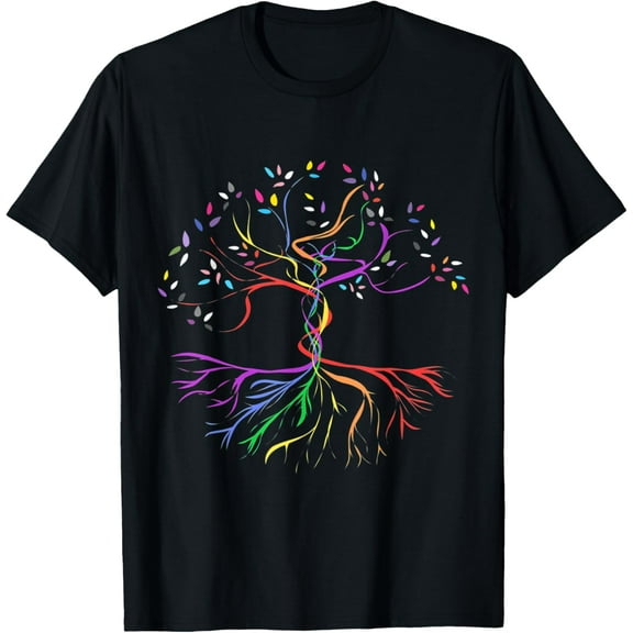 t-shirt Tree Life Rainbow LGBT Cool Gay Pride Flag Ally T-Shirt mens，black，women，funny，journey，Crew Neck, Short Sleeve,printing