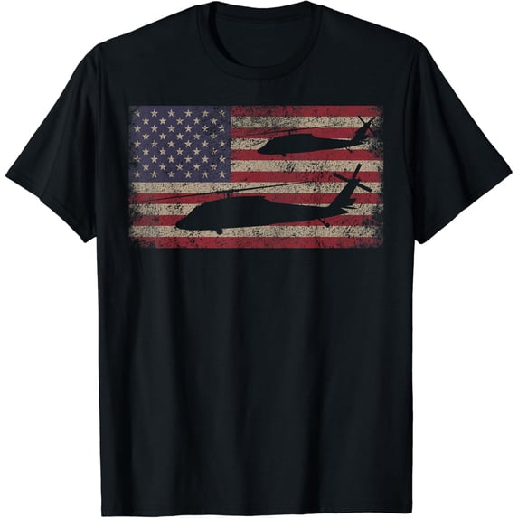 t-shirt UH-60 Black Hawk Helicopter USA Vintage American Flag T-Shirt mens t shirt,black,women,funny,misfits,men,journey