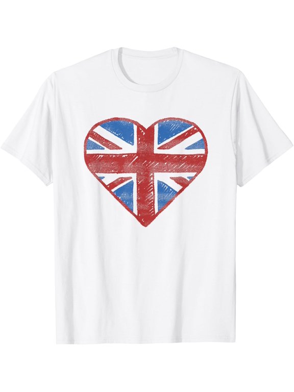 t-shirt UK Flag T shirt - British Flag Shirt Women Kids Girls Boys mens, woman, white,funny,journey,Crew Neck, Short Sleeve,printing