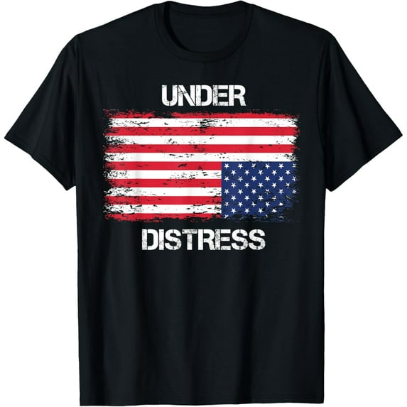 t-shirt UNDER DISTRESS Upside down US Flag T-Shirt mens,black,women,funny,journey,Crew Neck, Short Sleeve,printing