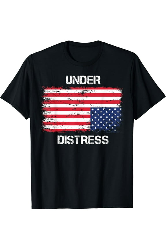 t-shirt UNDER DISTRESS Upside down US Flag T-Shirt mens t shirt，black，women，funny，misfits，men，journey