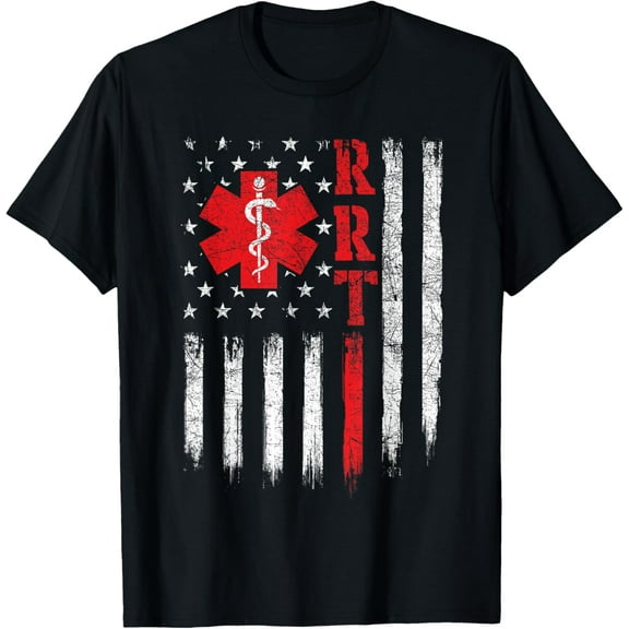 t-shirt USA American Flag Respiratory Therapist Therapy T-Shirt.