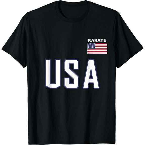 t-shirt USA Flag Karate Cool Team Equipment Martial Arts Men Women T-Shirt.