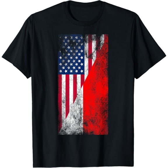 t-shirt USA Indonesia Flags - United States of America, Indonesian T-Shirt.